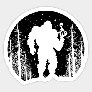 Bigfoot Alien Silhouette Sticker